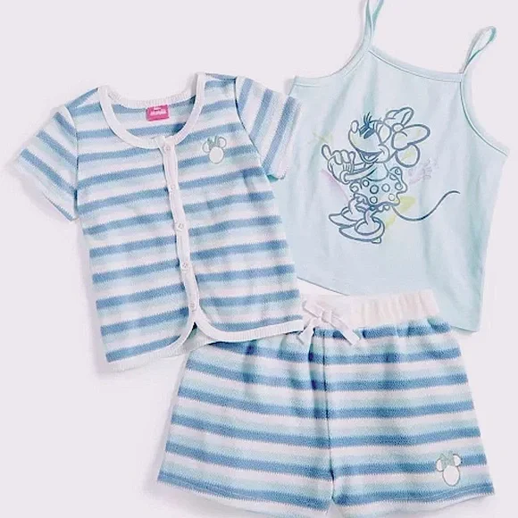 Disney Kids 3 Piece Set - Mint Green Aqua Blue and Cream